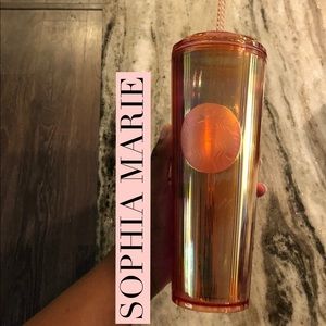 STARBUCKS DOME peach/pink iridescent tumbler